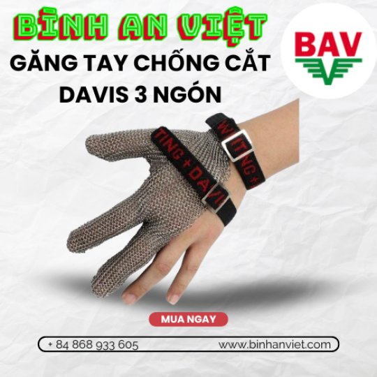 GĂNG TAY CHỐNG CẮT DAVIS 3 NGÓN